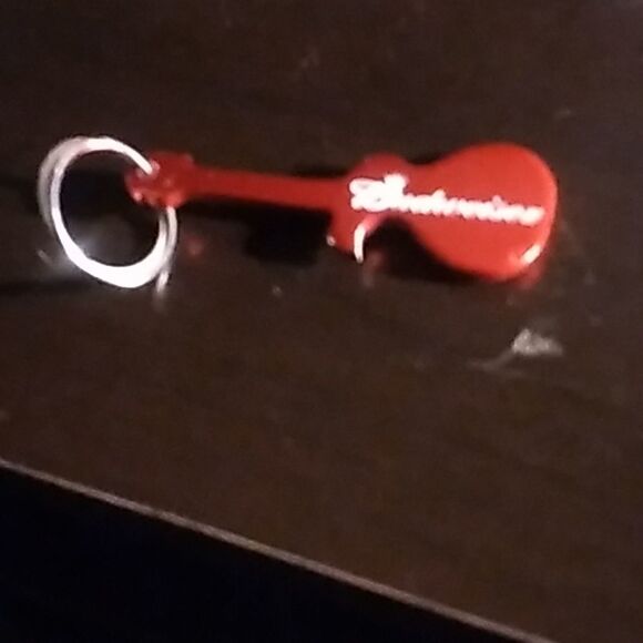 Budweiser Guitar Keychain/ Bottle Opener - Picture 1 of 2